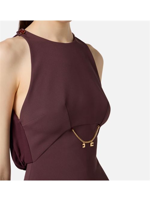 ABITO IN DOPPIO CREPE E GEORGETTE ELISABETTA FRANCHI | AB80856E2EA4 Merlot